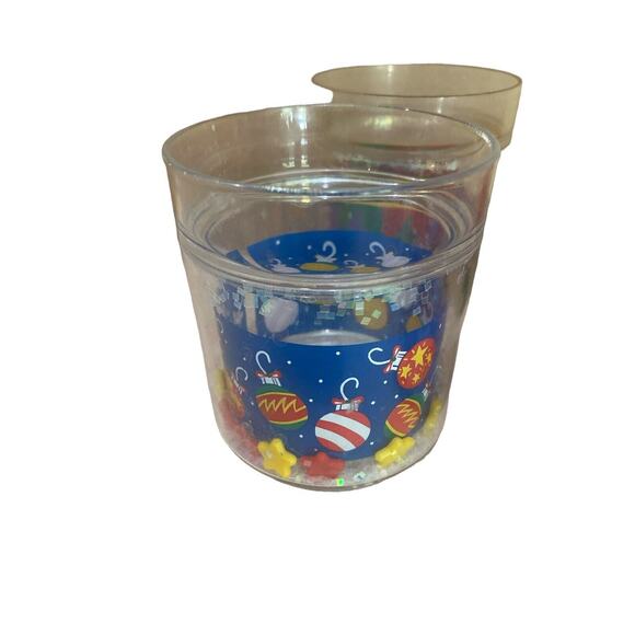 4 Vintage 1990 Acrylic Lowball Floating Christmas Sleigh Leahy Designs Taw - Picture 2 of 7